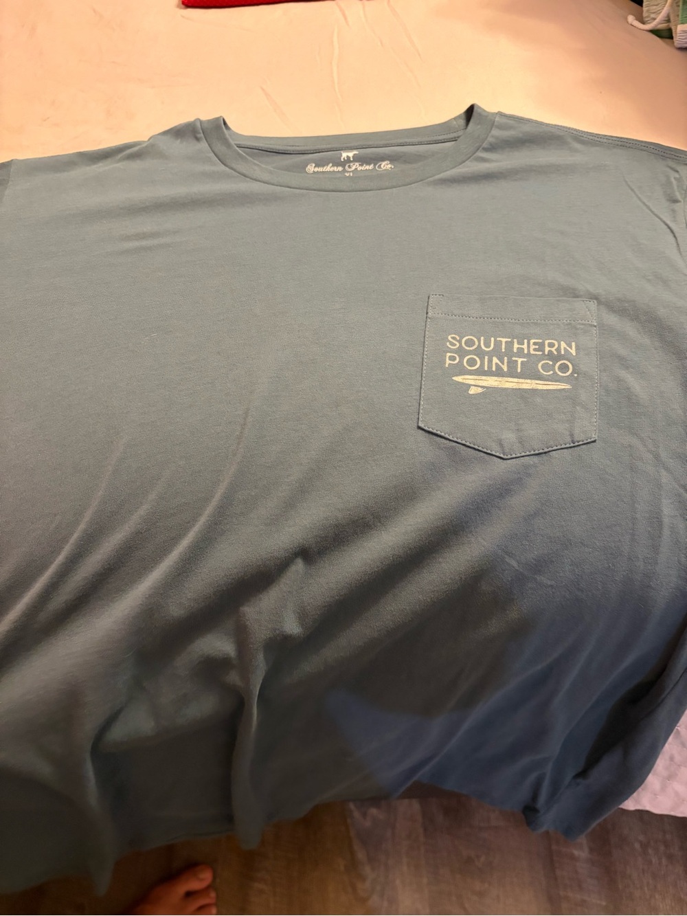 Southern Point Co. Short Sleeve Pocket Tee in Slate Blue